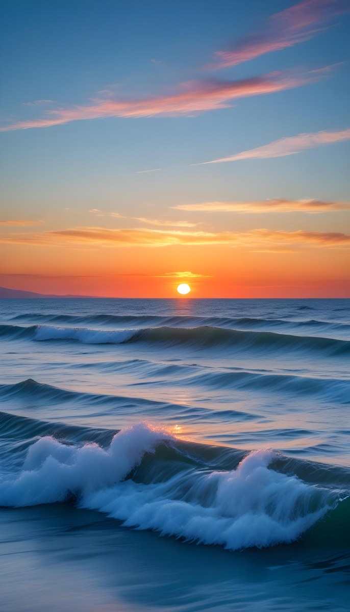 Minimal Soft Studio Light Photography A Red Umbrella Against A Dramatic Sunset Sky Over A Calm Body Of Water A Blue Umbrella Against A Serene Dawn Sky Over A Turbulent Ocean High Detail Solid Bold Color Backgr 10 956f