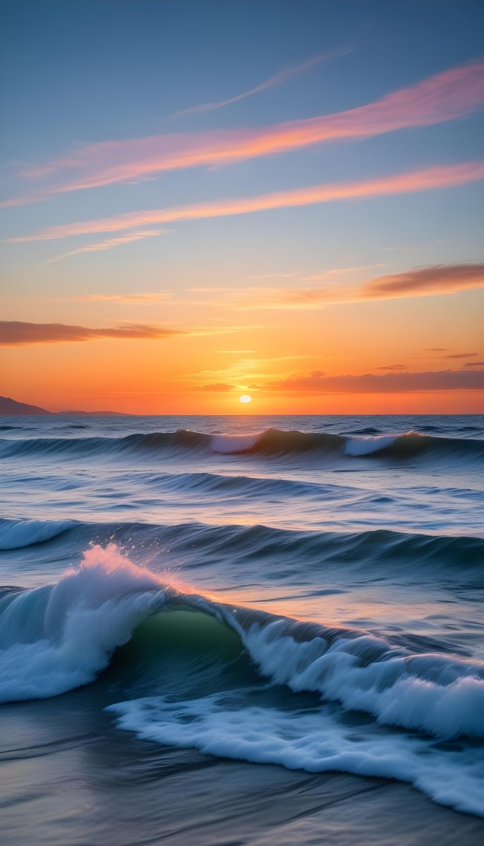 Minimal Soft Studio Light Photography A Red Umbrella Against A Dramatic Sunset Sky Over A Calm Body Of Water A Blue Umbrella Against A Serene Dawn Sky Over A Turbulent Ocean High Detail Solid Bold Color Backgr 11 9981