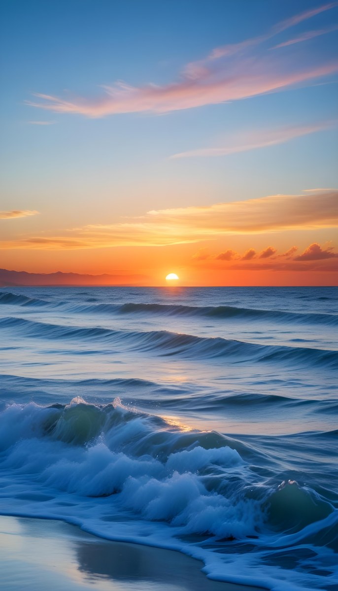 Minimal Soft Studio Light Photography A Red Umbrella Against A Dramatic Sunset Sky Over A Calm Body Of Water A Blue Umbrella Against A Serene Dawn Sky Over A Turbulent Ocean High Detail Solid Bold Color Backgr 14 84f5