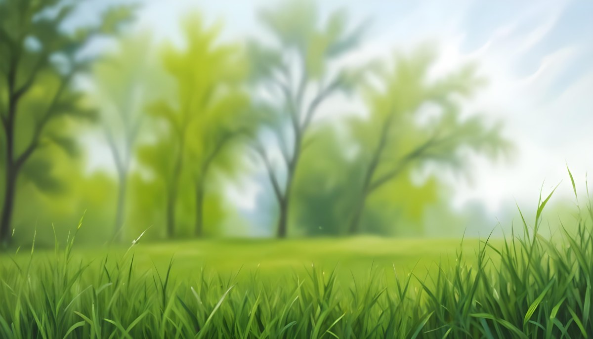 Oil Painting Green Grass In The Foreground Out Of Focus Trees And Sky In The Background Bright And Sunny Day Nature Creative Extremely Detailed Brush Stroke 11 3aa3