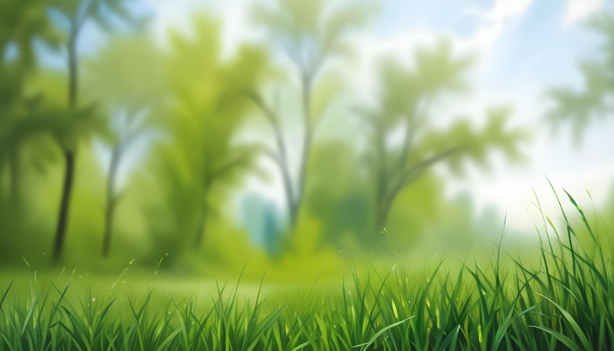Oil Painting Green Grass In The Foreground Out Of Focus Trees And Sky In The Background Bright And Sunny Day Nature Creative Extremely Detailed Brush Stroke 46 A4ac