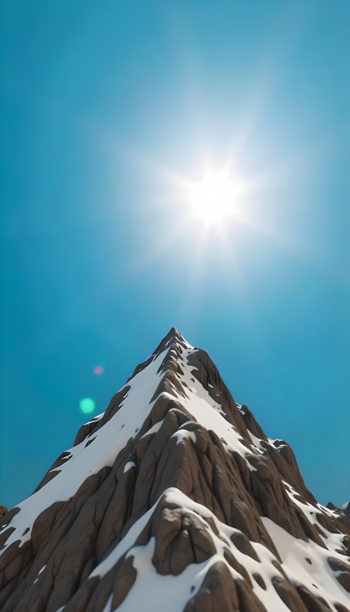 Pyramid Peak With Snow On Top Under A Bright Sun And A Clear Blue Sky Shot From Below 9 Ecab
