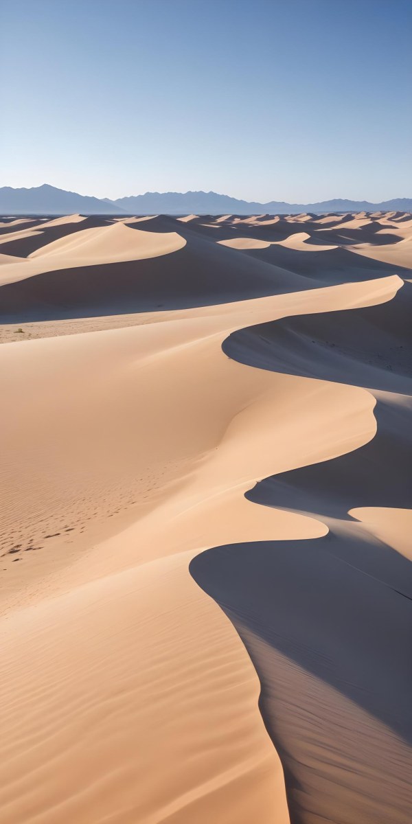 Sand Dunes In A Desert Landscape Under A Clear Blue Sky 6 6809