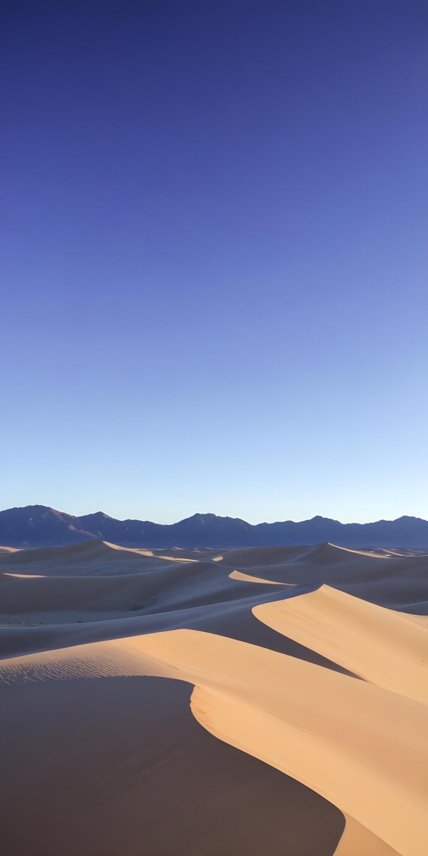 Sand Dunes In A Desert Landscape Under A Clear Blue Sky 7 69cf