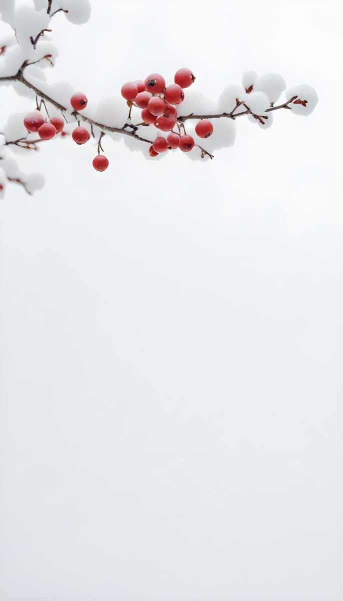 Snowy Branches With Red Berries Winter Landscape With Blurred Background 25 A6eb