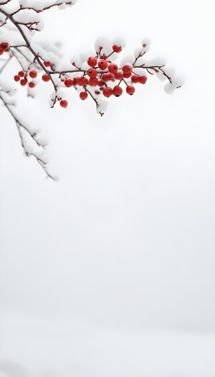 Snowy Branches With Red Berries Winter Landscape With Blurred Background 35 6d86