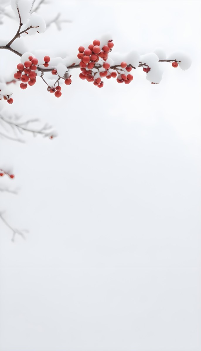 Snowy Branches With Red Berries Winter Landscape With Blurred Background 9 3960