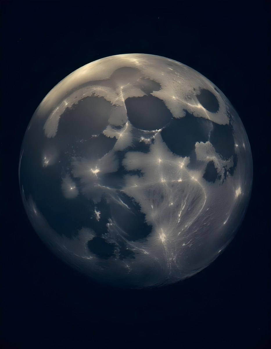 The Moon With Visible Craters And A Gradient Of Light Set Against A Dark Background With Faint Stars 2 A90b
