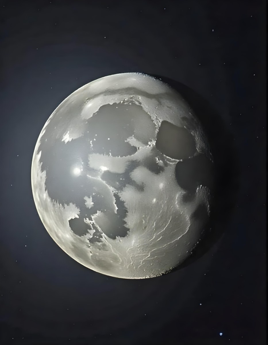 The Moon With Visible Craters And A Gradient Of Light Set Against A Dark Background With Faint Stars 20 C9fe