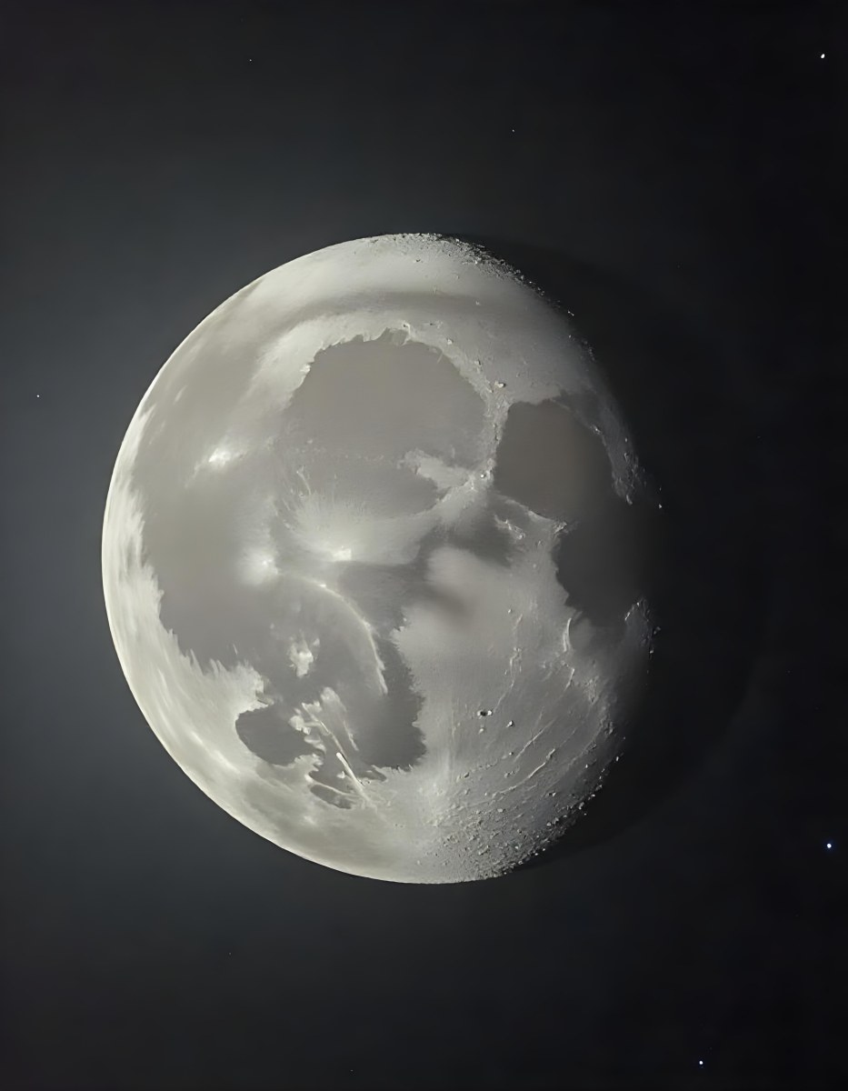 The Moon With Visible Craters And A Gradient Of Light Set Against A Dark Background With Faint Stars 3 8d17