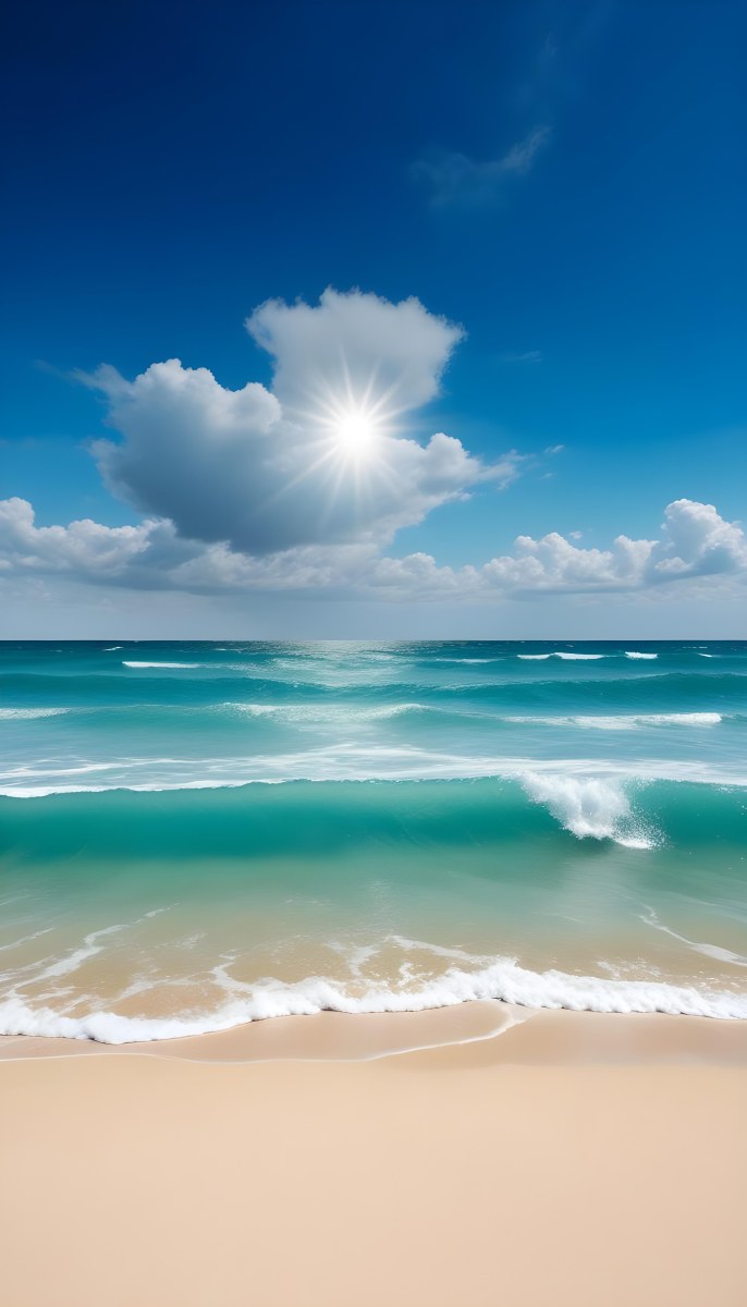 A Sunny Day At The Beach With A Clear Blue Sky Bright Sun And Calm Turquoise Waters A Cloudy Evening With Stormy Gray Skies And Rough Waves 13 4ee4