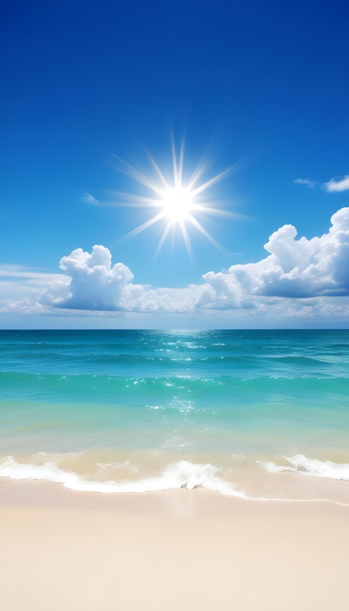 A Sunny Day At The Beach With A Clear Blue Sky Bright Sun And Calm Turquoise Waters A Cloudy Evening With Stormy Gray Skies And Rough Waves 20 89f8
