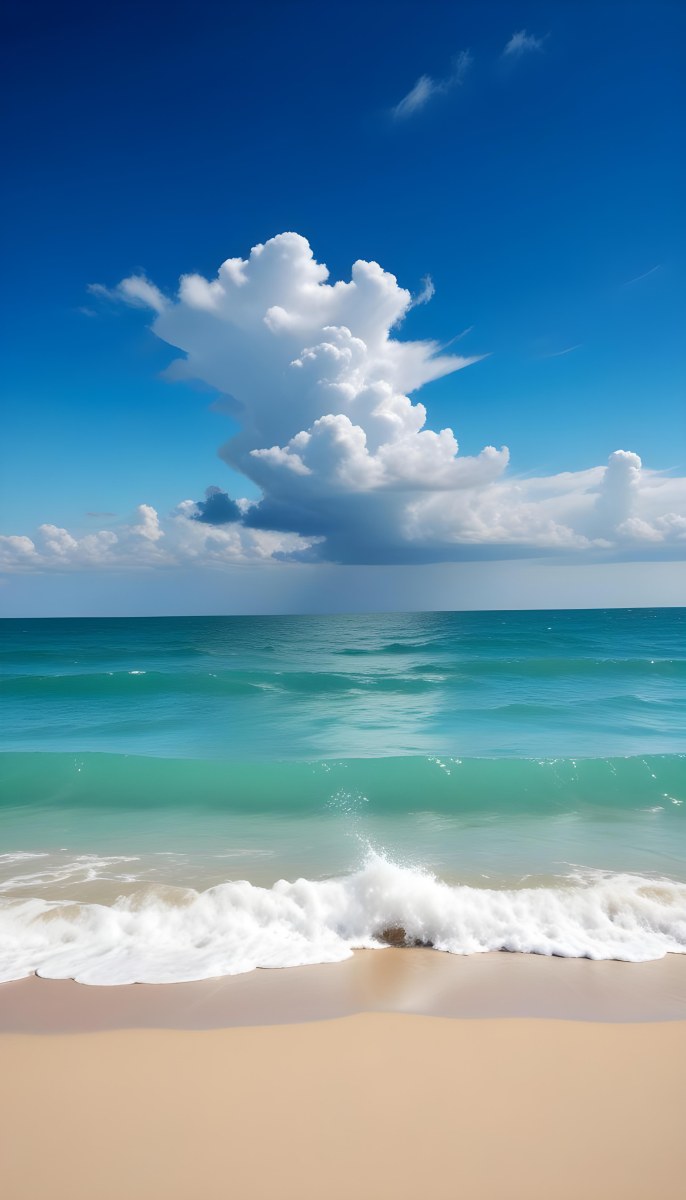 A Sunny Day At The Beach With A Clear Blue Sky Bright Sun And Calm Turquoise Waters A Cloudy Evening With Stormy Gray Skies And Rough Waves 4 Cd86