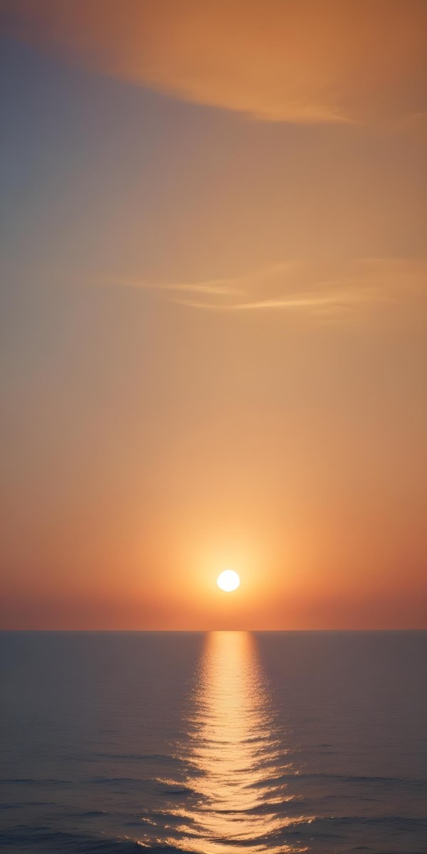 A Sunset Over The Ocean The Sky Is A Gradient Of Blue Orange And Yellow The Sun Is Setting On The Horizon 37 Dcda