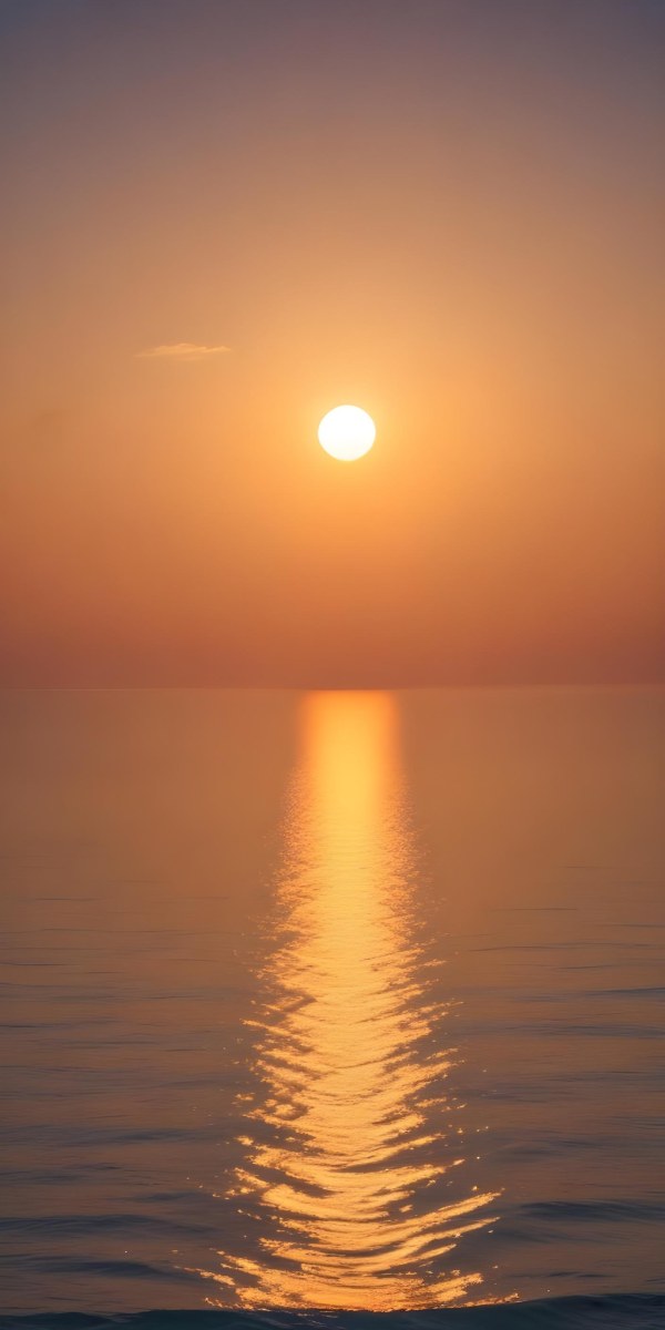 A Sunset Over The Ocean The Sky Is A Gradient Of Blue Orange And Yellow The Sun Is Setting On The Horizon 4 294f