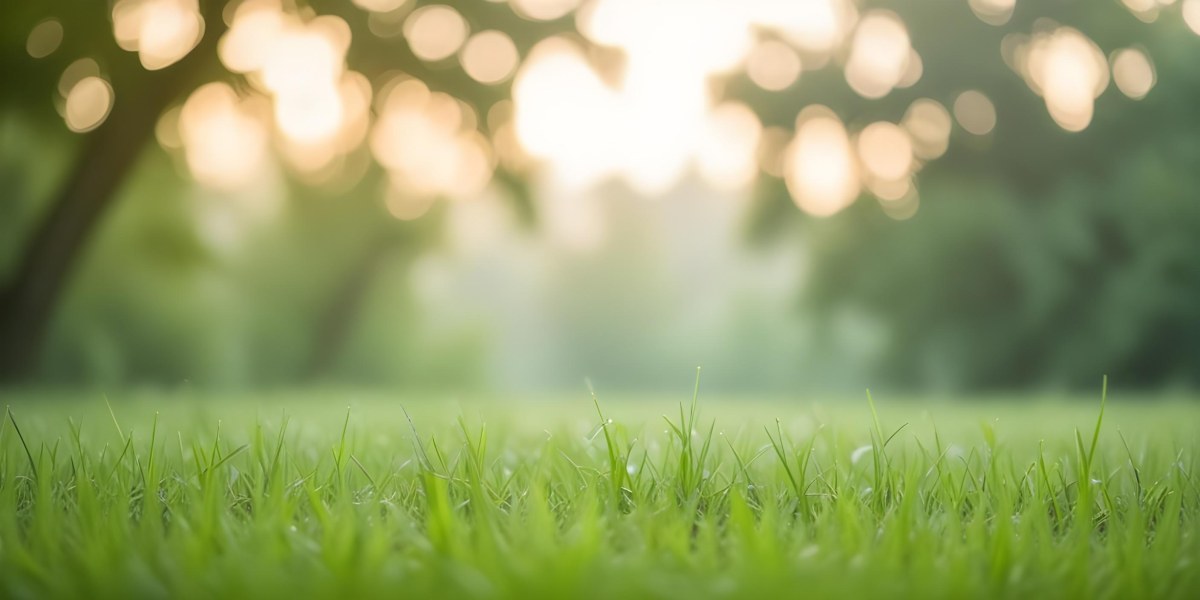 Blurred Green Grass And Foliage With A Bright Hazy Sky In The Background 8 C704