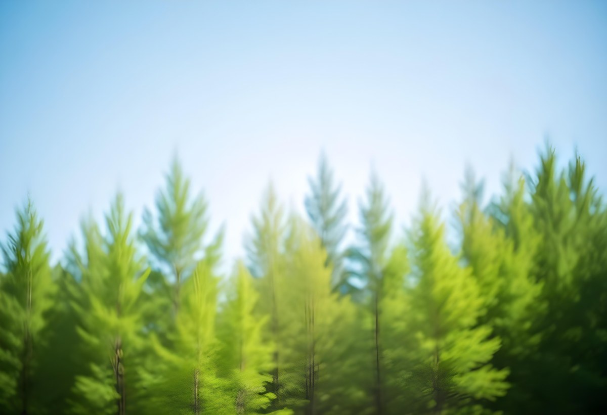 Blurred Image Of Green Trees With A Blue Sky In The Background Natural Light Natural Colors Out Of Focus Nature Photography 25 59ce