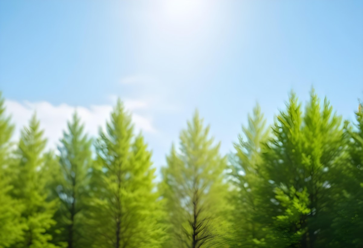 Blurred Image Of Green Trees With A Blue Sky In The Background Natural Light Natural Colors Out Of Focus Nature Photography 29 Fe38