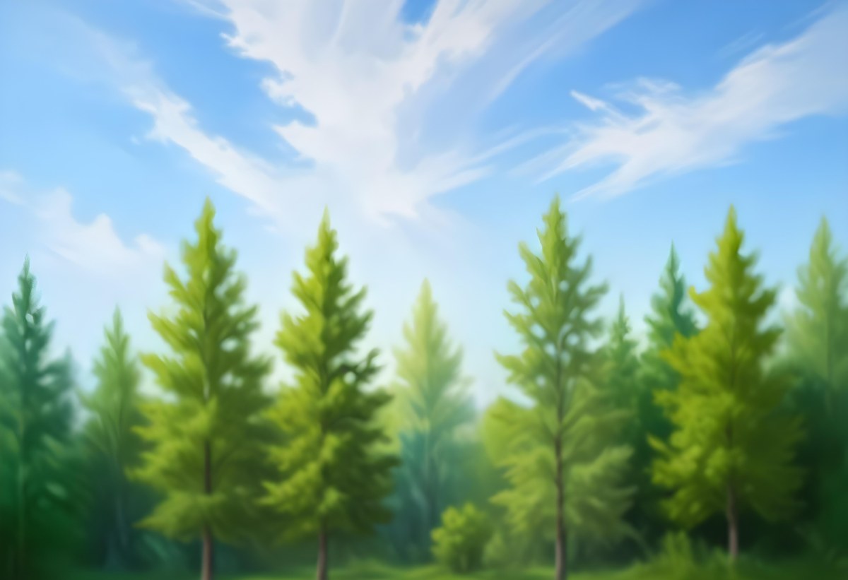 Blurred Image Of Green Trees With A Blue Sky In The Background Natural Light Natural Colors Out Of Focus Nature Photography 9 7593