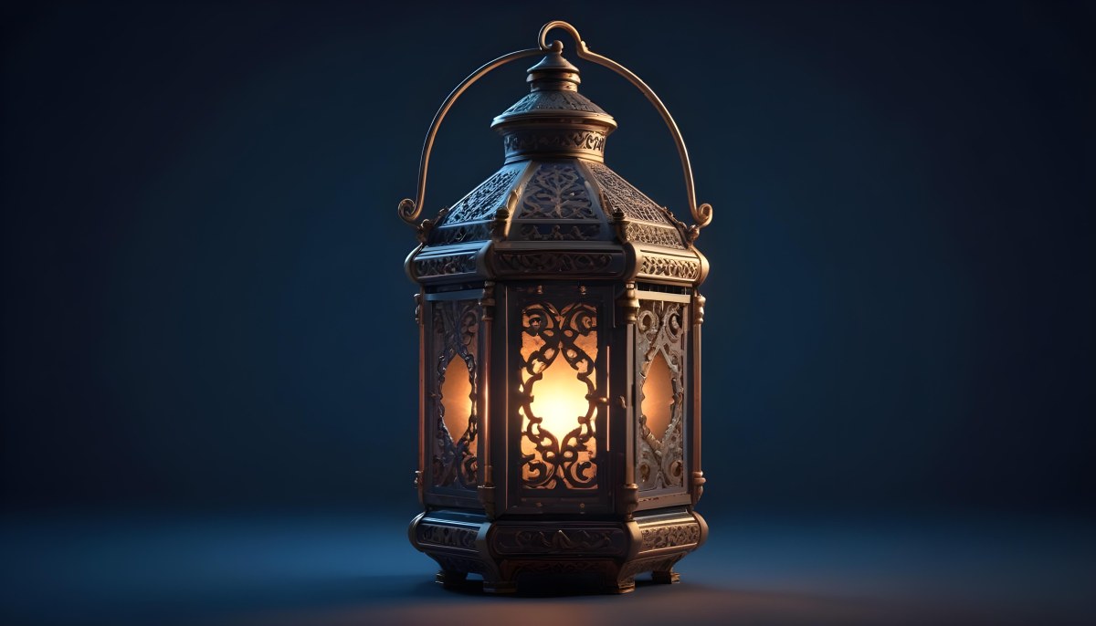 3d Model A Decorative Lantern With Intricate Metalwork Glowing With Warm Light Set Against A Dark Blue Background With A Soft Diffused Spotlight Figure Octane Render Volumetric Highly Detailed Videogame Aesthetic 30 A793