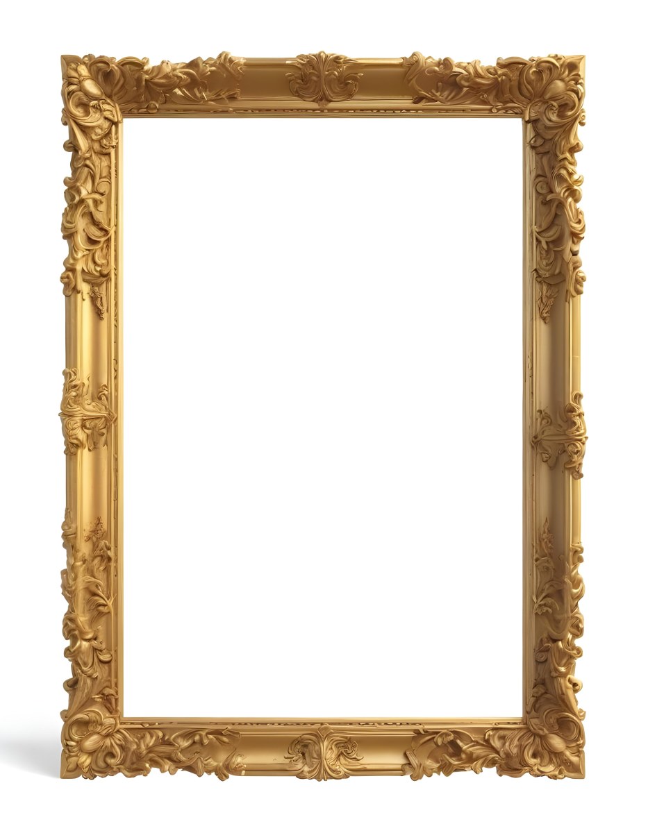 3d Model A Golden Ornate Frame With Ornate Details Isolated On A White Background Figure Octane Render Volumetric Highly Detailed Videogame Aesthetic 16 Dbf2