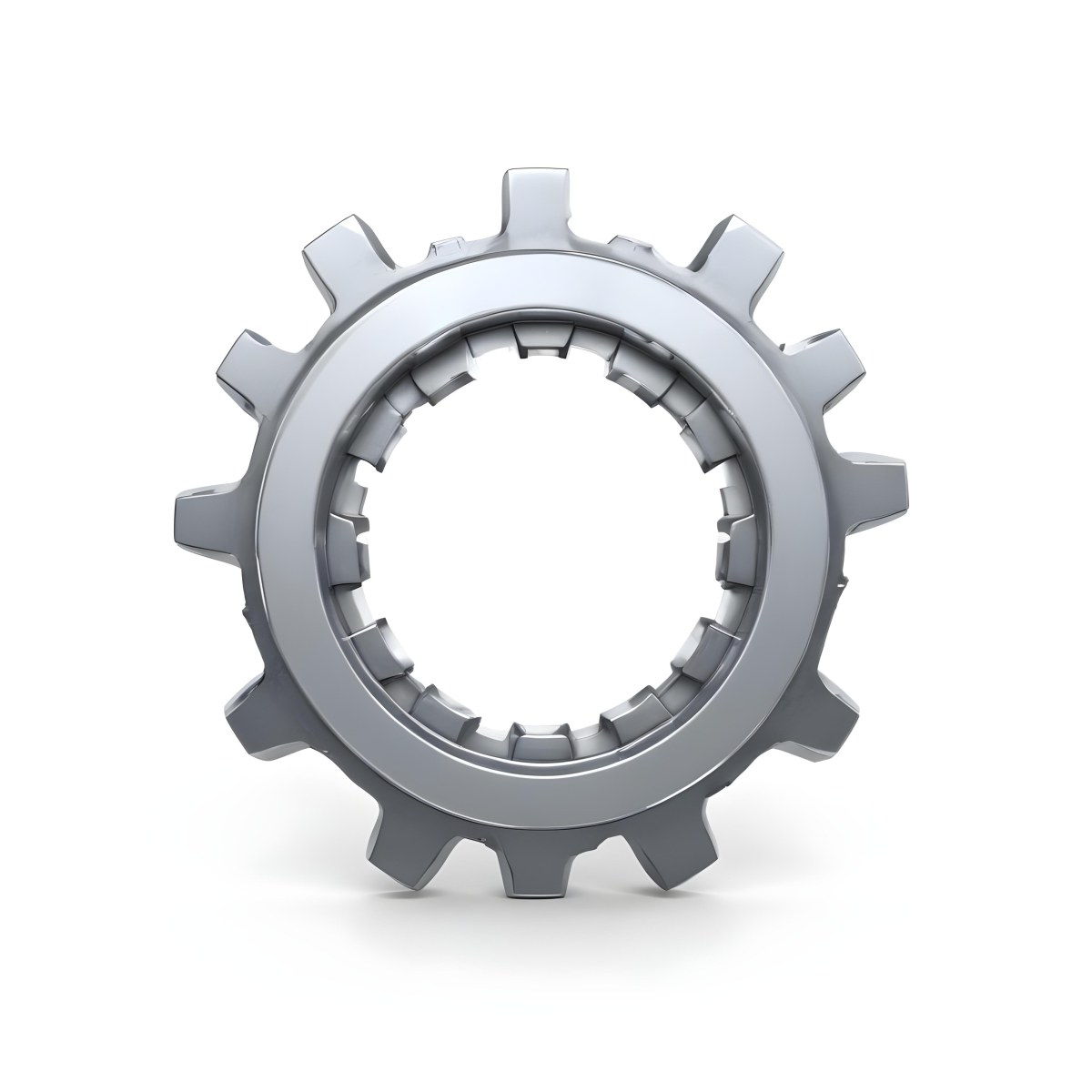 3d Model A Metallic Gear With Eight Cogs A Circular Hole In The Center And A Smooth Reflective Surface On A White Background Figure Octane Render Volumetric Highly Detailed Videogame Aesthetic 4 3a1c