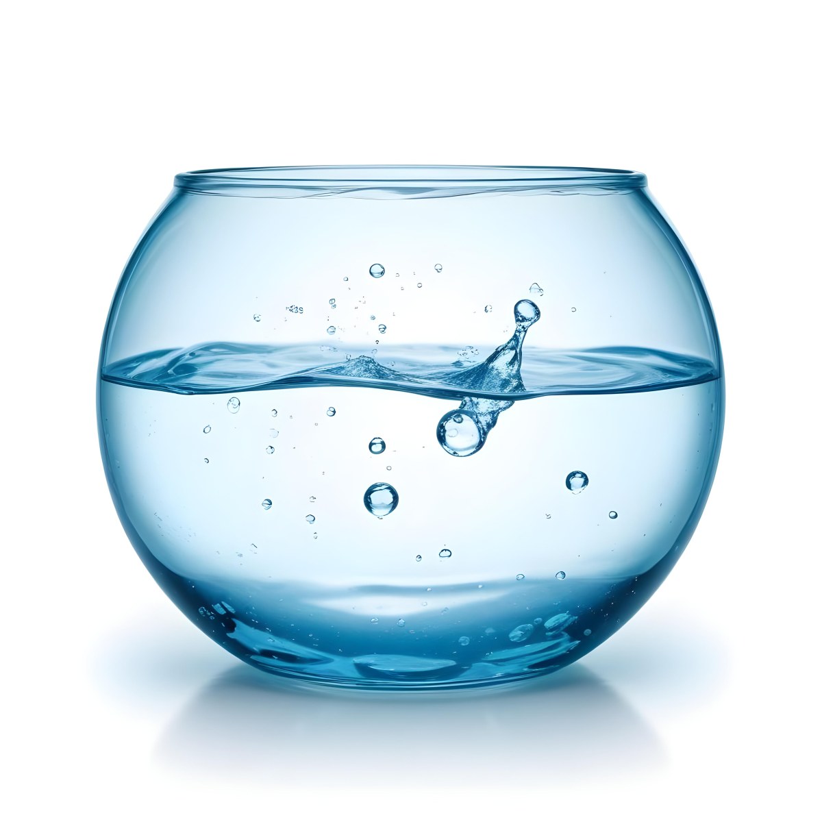 3d Model A Round Glass Fishbowl Filled With Water The Water Is Rippling And Has Bubbles Isolated On A White Background Figure Octane Render Volumetric Highly Detailed Videogame Aesthetic 31 F1a5
