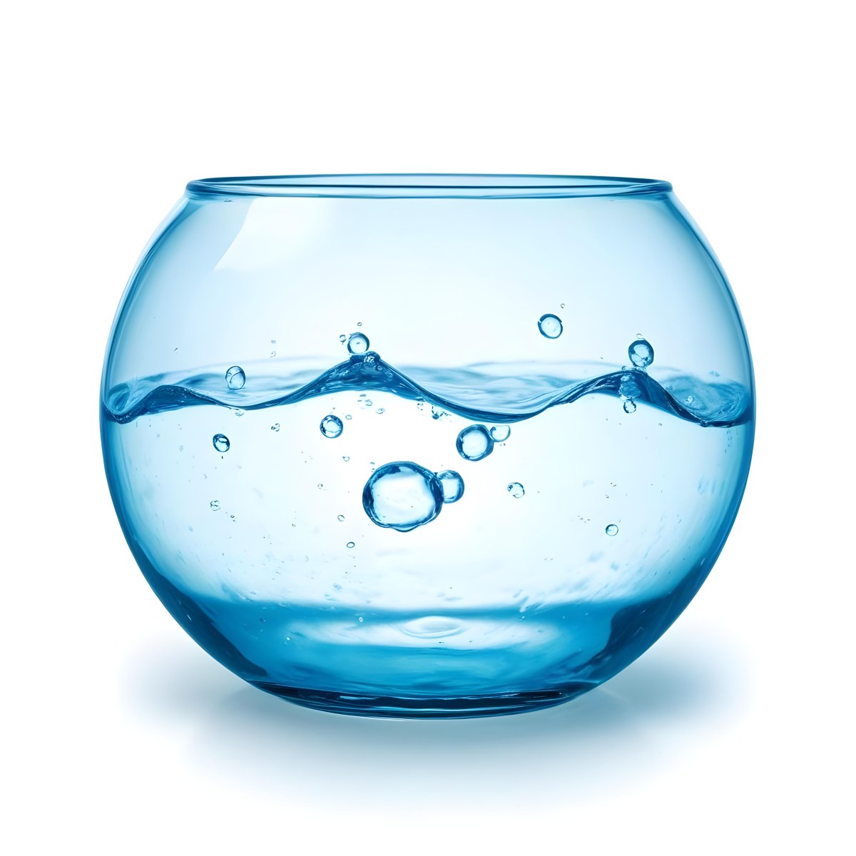 3d Model A Round Glass Fishbowl Filled With Water The Water Is Rippling And Has Bubbles Isolated On A White Background Figure Octane Render Volumetric Highly Detailed Videogame Aesthetic 35 D59a