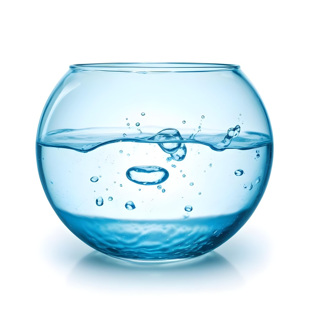 3d Model A Round Glass Fishbowl Filled With Water The Water Is Rippling And Has Bubbles Isolated On A White Background Figure Octane Render Volumetric Highly Detailed Videogame Aesthetic 40 0c1c
