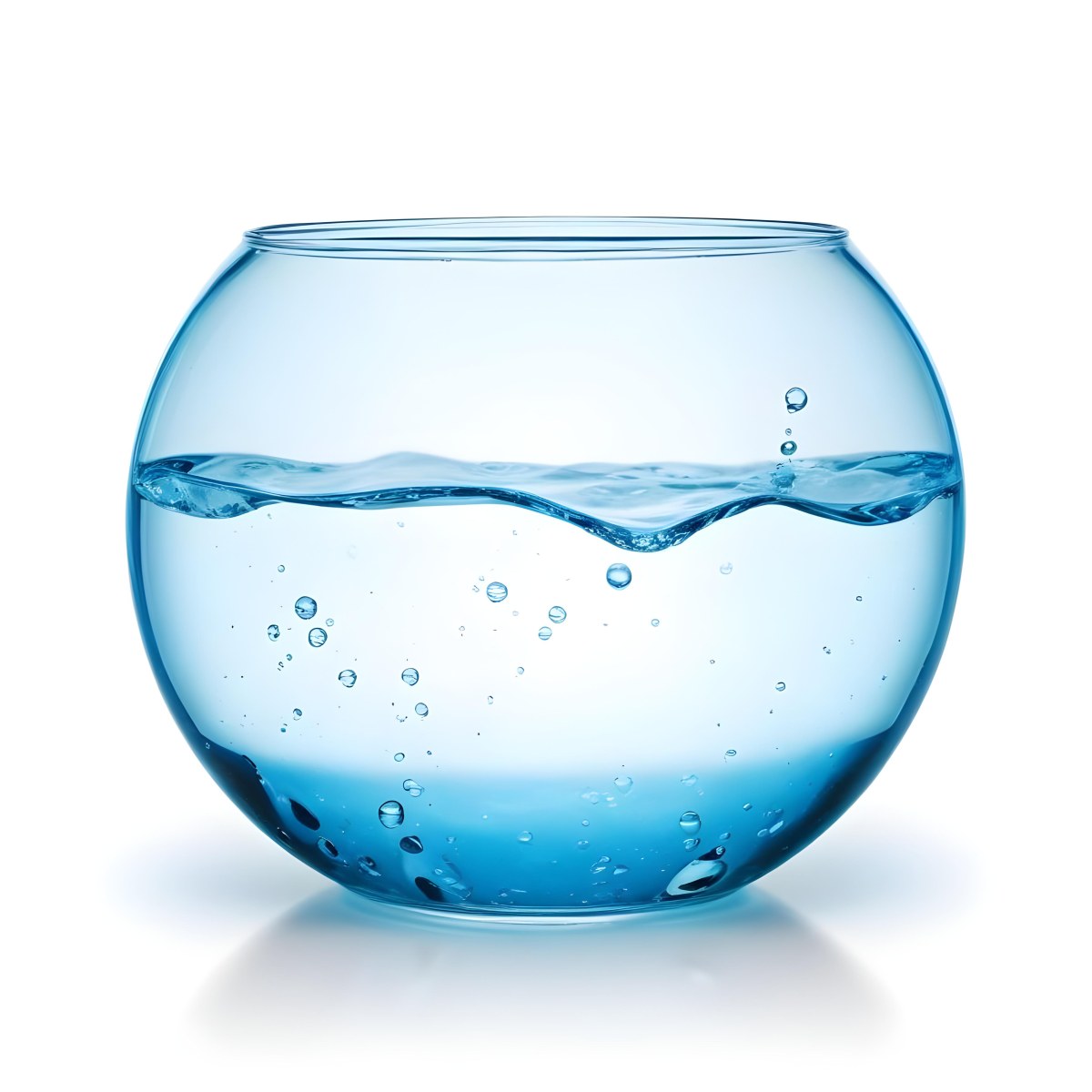 3d Model A Round Glass Fishbowl Filled With Water The Water Is Rippling And Has Bubbles Isolated On A White Background Figure Octane Render Volumetric Highly Detailed Videogame Aesthetic 50 8ac8