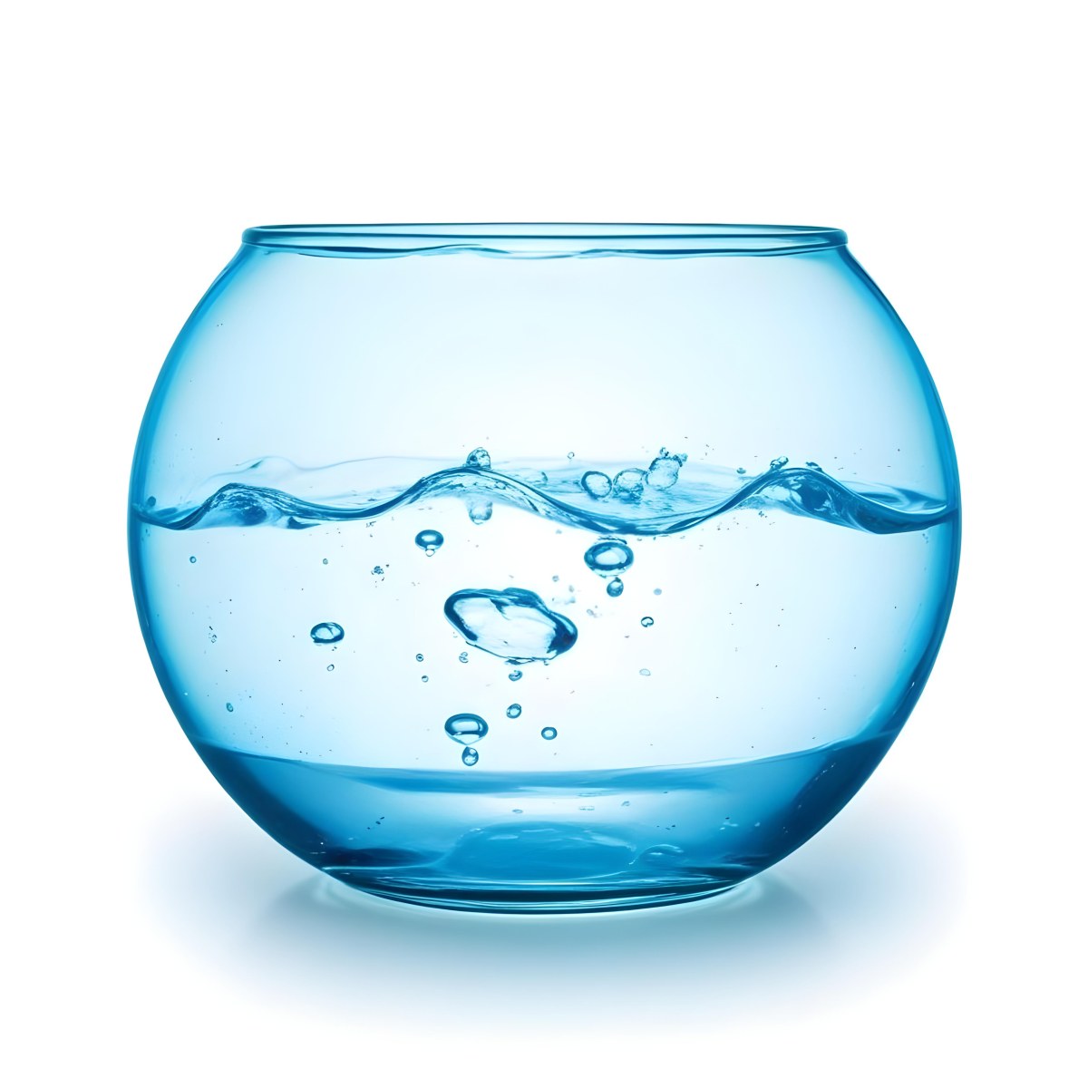 3d Model A Round Glass Fishbowl Filled With Water The Water Is Rippling And Has Bubbles Isolated On A White Background Figure Octane Render Volumetric Highly Detailed Videogame Aesthetic 54 1a6e
