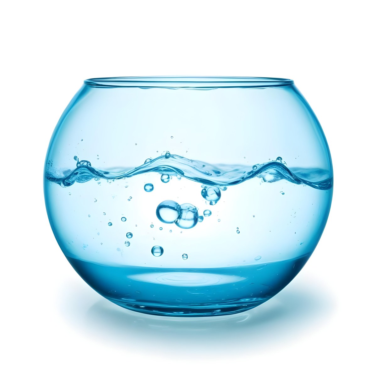 3d Model A Round Glass Fishbowl Filled With Water The Water Is Rippling And Has Bubbles Isolated On A White Background Figure Octane Render Volumetric Highly Detailed Videogame Aesthetic 8 Bfb3