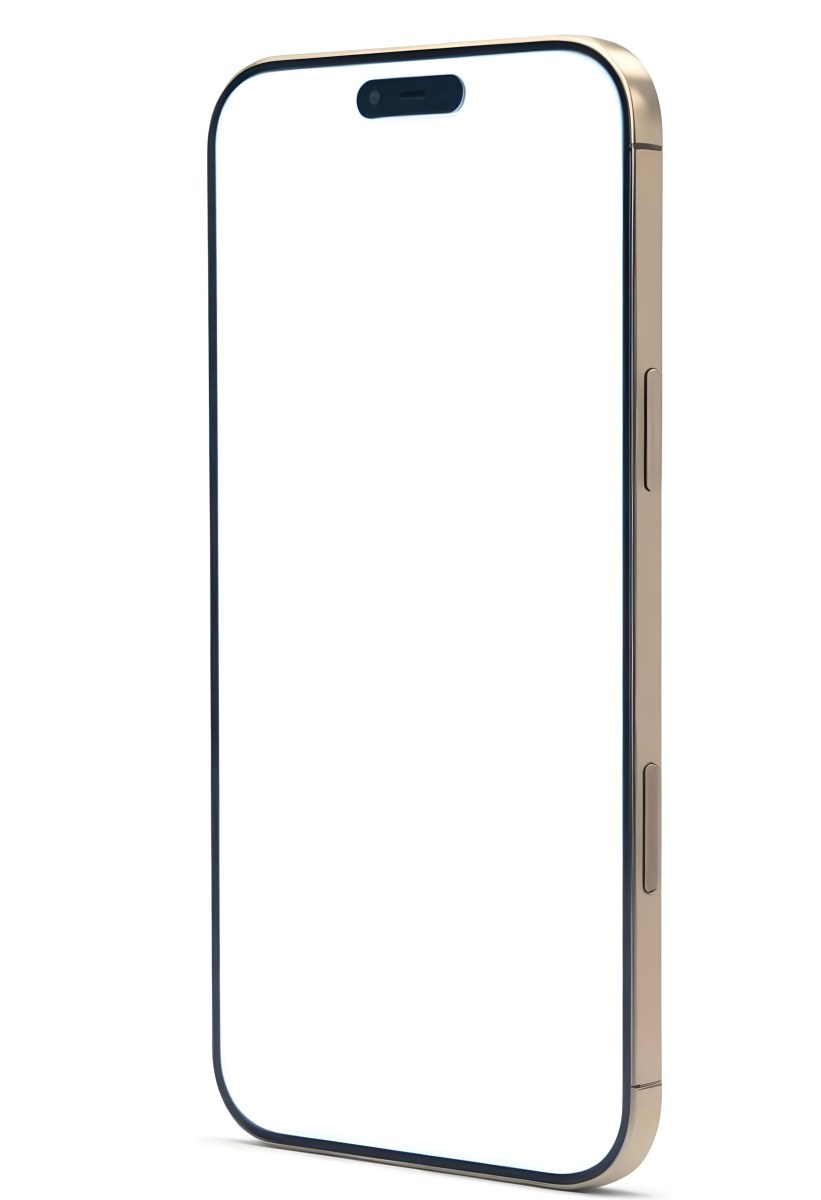 3d Model A Smartphone With A Blank White Screen The Phone Has A Gold Frame Isolated On A White Background Figure Octane Render Volumetric Highly Detailed Videogame Aesthetic 9 B835