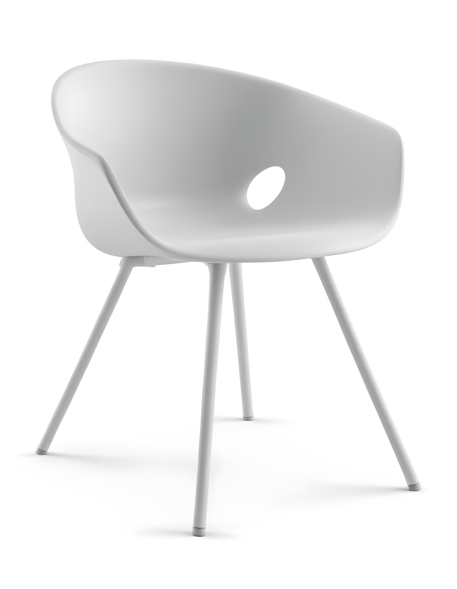 3d Model A White Plastic Chair With Three Plastic Legs The Chair Has A Curved Back And Armrests In A White Background Figure Octane Render Volumetric Highly Detailed Videogame Aesthetic 7 9dbe