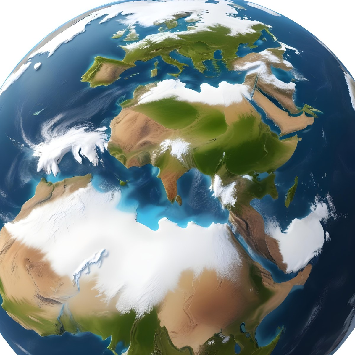 3d Model Planet Earth With Detailed Continents Oceans And Ice Caps Showcasing Europe Africa And Parts Of Asia Isolated On A White Background Figure Octane Render Volumetric Highly Detailed Videogame Aesthet 13 5cb5