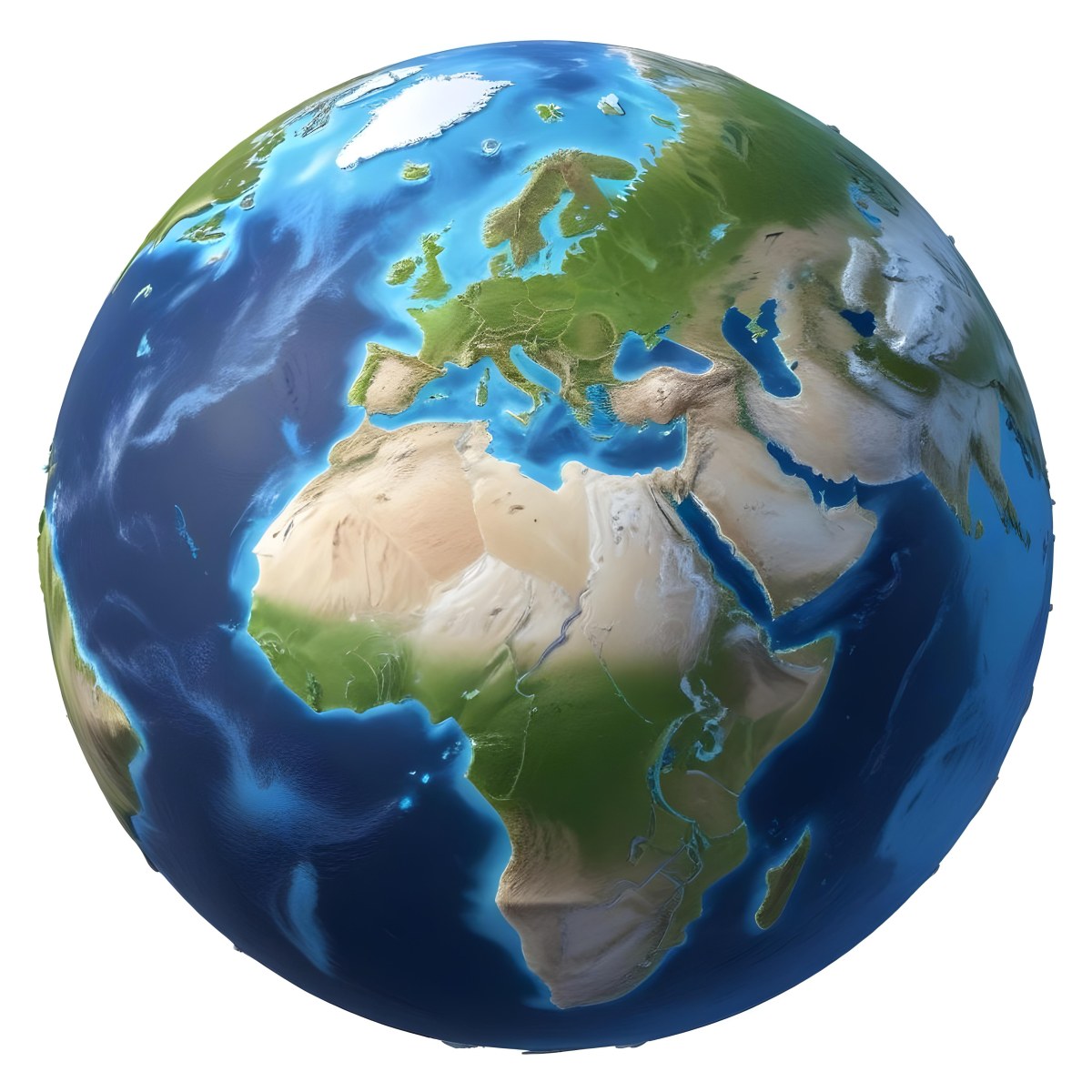 3d Model Planet Earth With Detailed Continents Oceans And Ice Caps Showcasing Europe Africa And Parts Of Asia Isolated On A White Background Figure Octane Render Volumetric Highly Detailed Videogame Aesthet 17 99c5