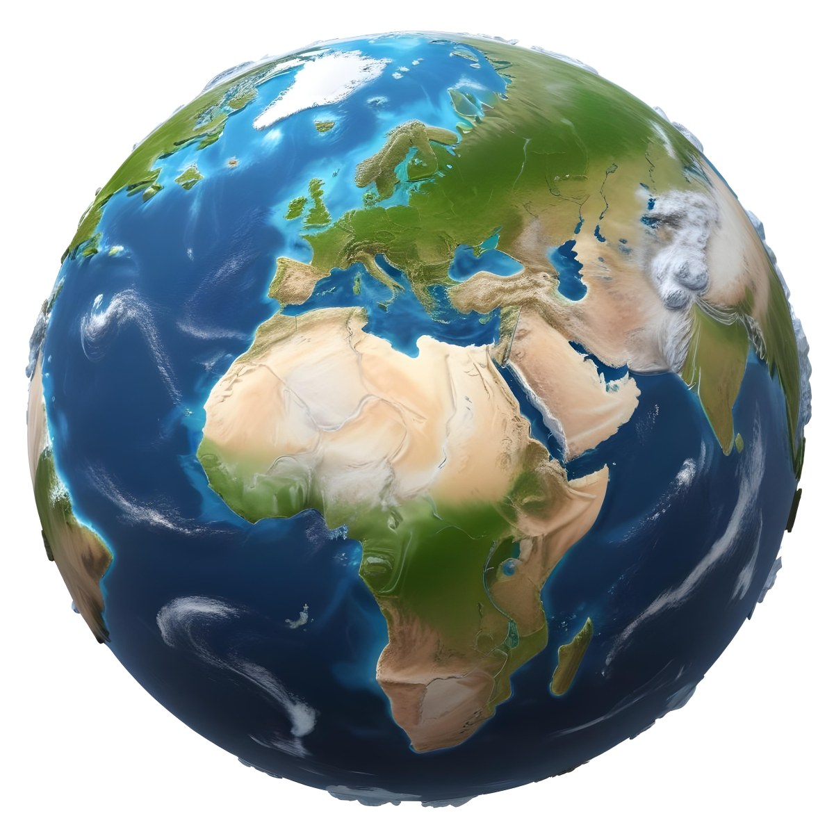 3d Model Planet Earth With Detailed Continents Oceans And Ice Caps Showcasing Europe Africa And Parts Of Asia Isolated On A White Background Figure Octane Render Volumetric Highly Detailed Videogame Aesthet 3 72d6