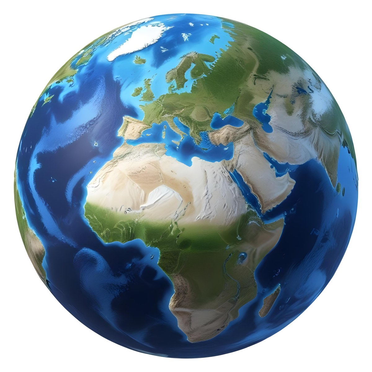 3d Model Planet Earth With Detailed Continents Oceans And Ice Caps Showcasing Europe Africa And Parts Of Asia Isolated On A White Background Figure Octane Render Volumetric Highly Detailed Videogame Aesthet 31 2018