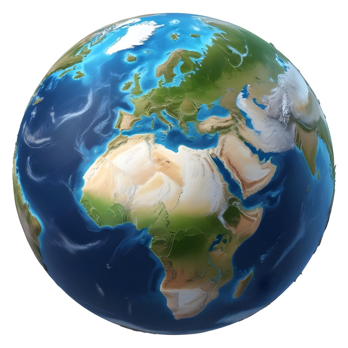 3d Model Planet Earth With Detailed Continents Oceans And Ice Caps Showcasing Europe Africa And Parts Of Asia Isolated On A White Background Figure Octane Render Volumetric Highly Detailed Videogame Aesthet 33 52d9