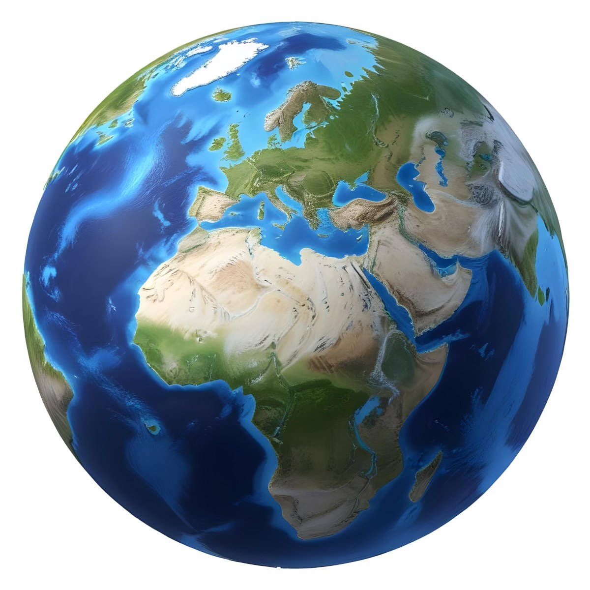 3d Model Planet Earth With Detailed Continents Oceans And Ice Caps Showcasing Europe Africa And Parts Of Asia Isolated On A White Background Figure Octane Render Volumetric Highly Detailed Videogame Aesthet 35 1ce7
