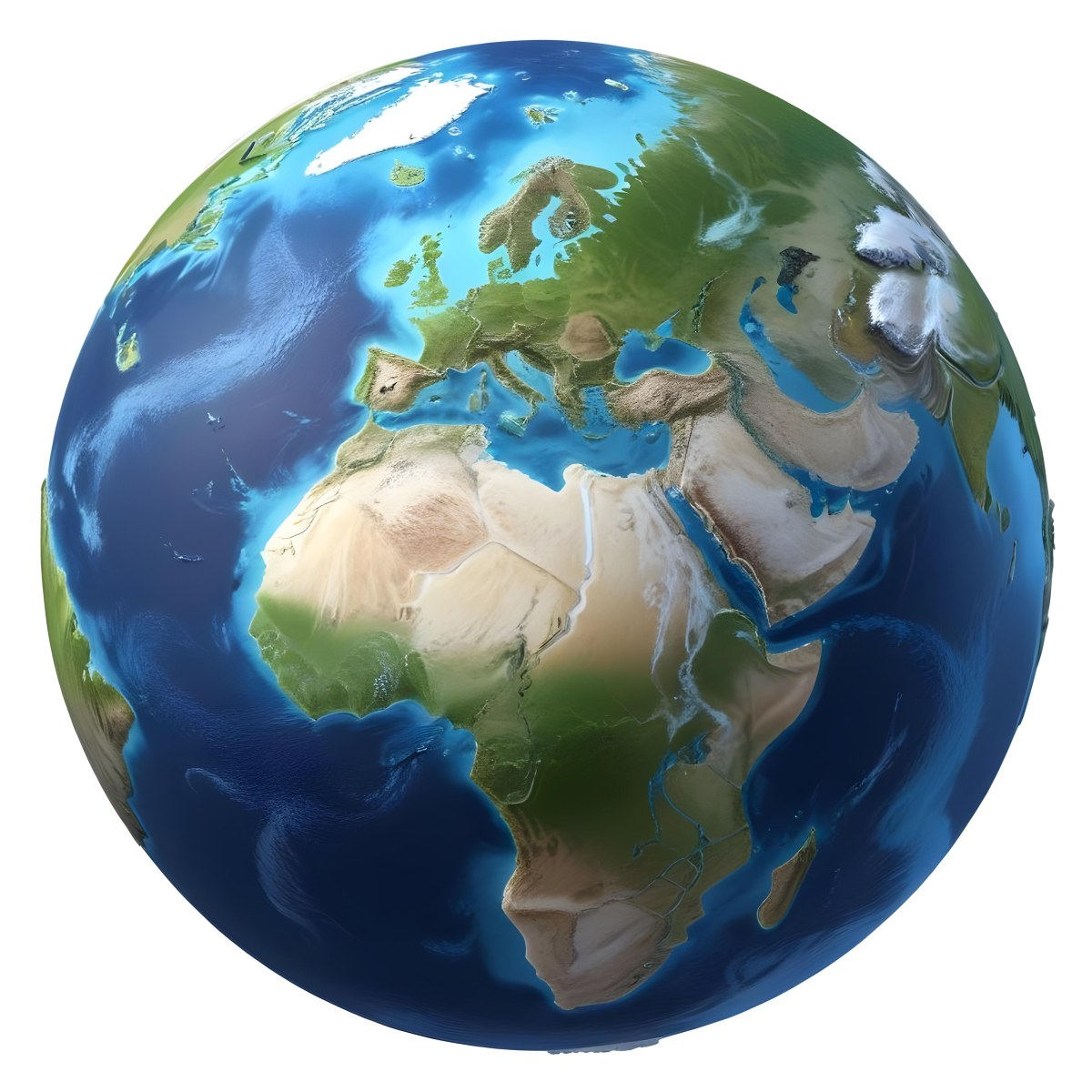 3d Model Planet Earth With Detailed Continents Oceans And Ice Caps Showcasing Europe Africa And Parts Of Asia Isolated On A White Background Figure Octane Render Volumetric Highly Detailed Videogame Aesthet 37 Ea4b