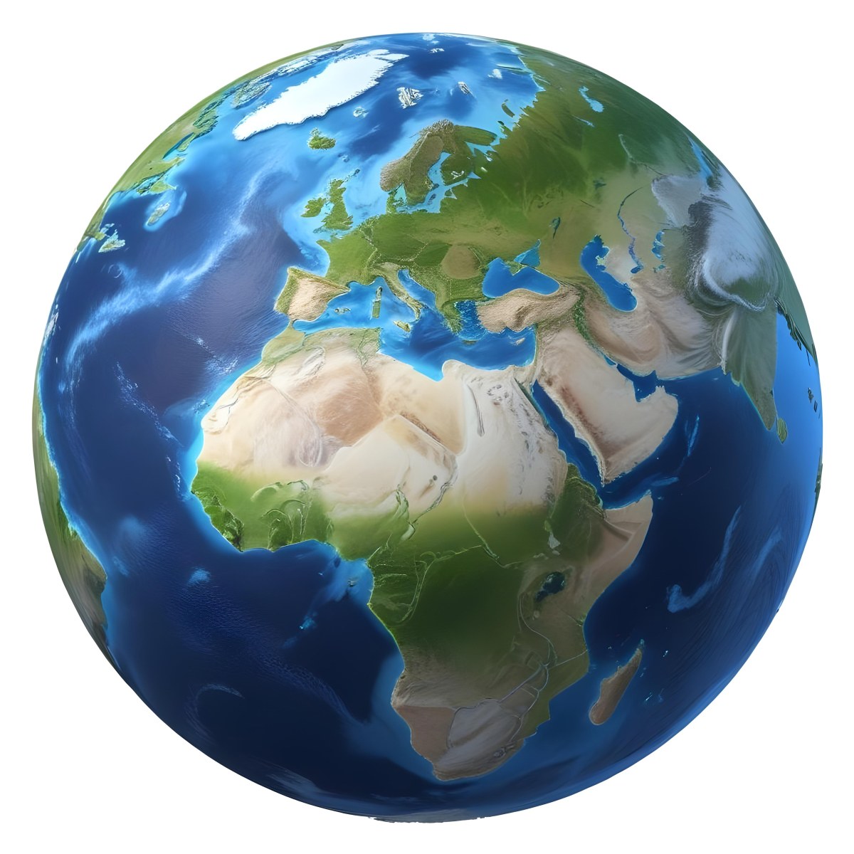3d Model Planet Earth With Detailed Continents Oceans And Ice Caps Showcasing Europe Africa And Parts Of Asia Isolated On A White Background Figure Octane Render Volumetric Highly Detailed Videogame Aesthet 4 D4a1