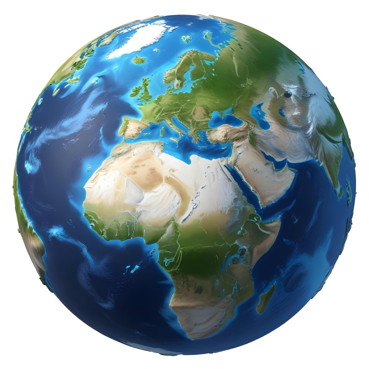 3d Model Planet Earth With Detailed Continents Oceans And Ice Caps Showcasing Europe Africa And Parts Of Asia Isolated On A White Background Figure Octane Render Volumetric Highly Detailed Videogame Aesthet 6 02b0