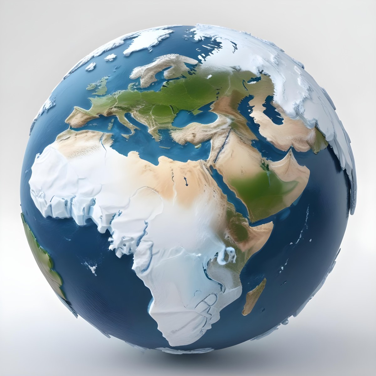 3d Model Planet Earth With Detailed Continents Oceans And Ice Caps Showcasing Europe Africa And Parts Of Asia Isolated On A White Background Figure Octane Render Volumetric Highly Detailed Videogame Aesthet 7 6f3c