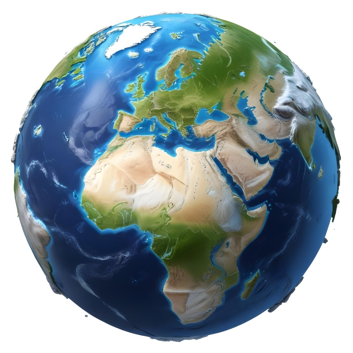 3d Model Planet Earth With Detailed Continents Oceans And Ice Caps Showcasing Europe Africa And Parts Of Asia Isolated On A White Background Figure Octane Render Volumetric Highly Detailed Videogame Aesthet 8 5cb3