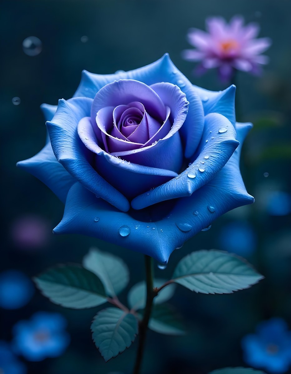 A Blue And Purple Rose
