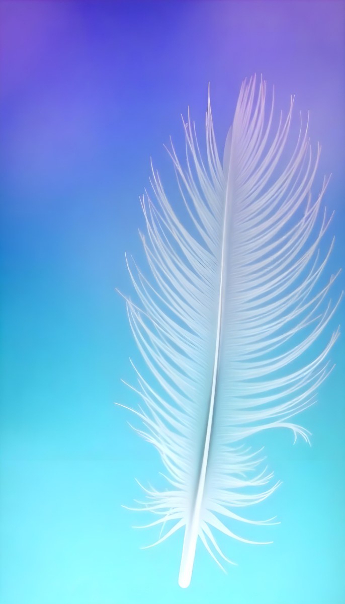 A Blue Feather With A Gradient Of Blue And Purple In The Background Soft Lighting Minimalist Composition Ethereal Atmosphere Dreamy Feel 19 6154