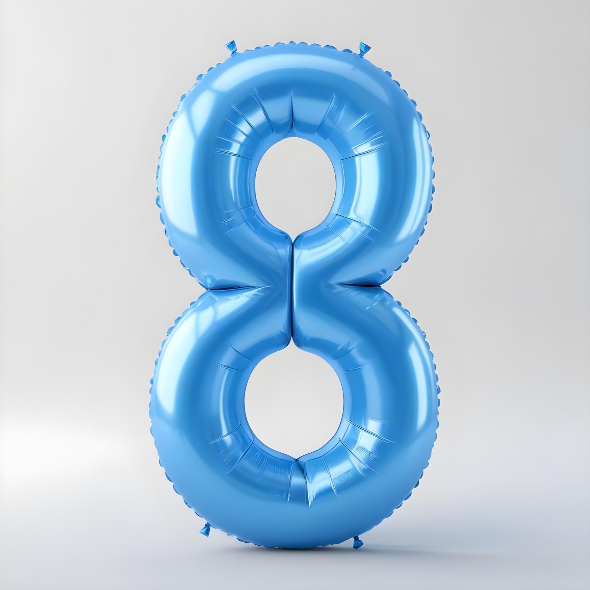 A Blue Number Eight Balloon With A Glossy Finish Isolated On A White Background Perfect For Birthday Decorations And Party Themes 12 A9e9