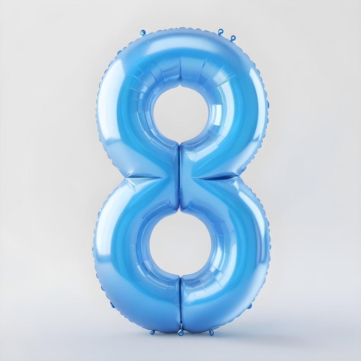 A Blue Number Eight Balloon With A Glossy Finish Isolated On A White Background Perfect For Birthday Decorations And Party Themes 17 9988