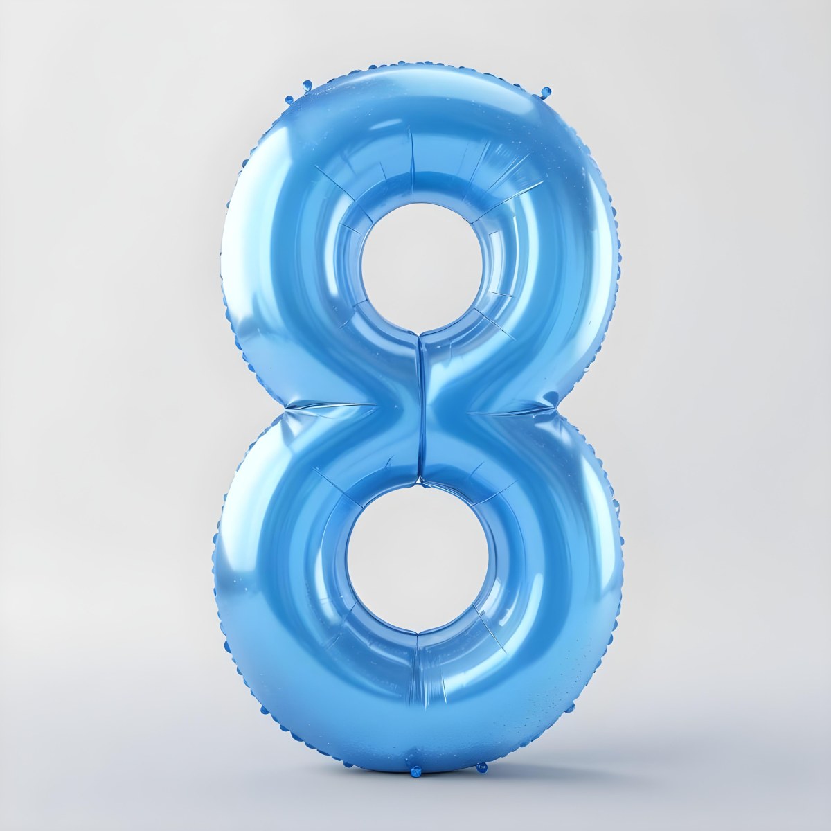 A Blue Number Eight Balloon With A Glossy Finish Isolated On A White Background Perfect For Birthday Decorations And Party Themes 34 Be36